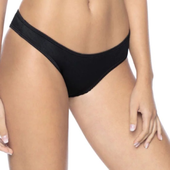 NWT PilyQ Black Pearl Basic Teeny Bikini Bottom - Picture 1 of 11
